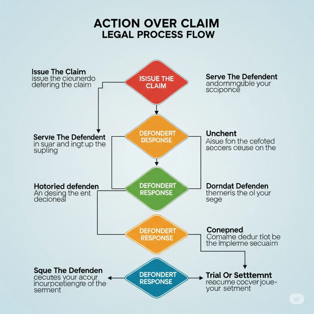 Image related to action over claim legal process flow